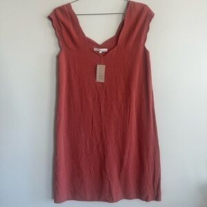 Monk & Lou Coral Linen Shift Dress